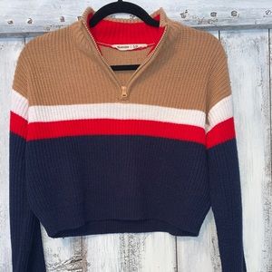 Cropped high neck sweater